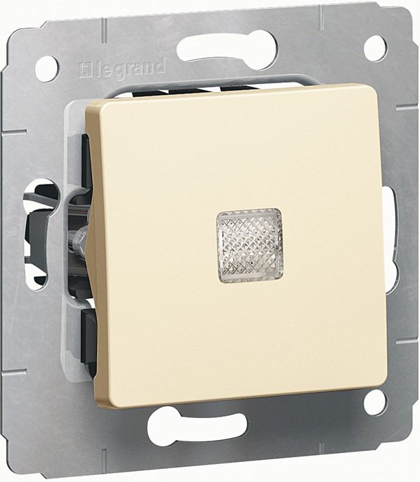 Выключатель одноклавишный проходной (универсальный) с подсветкой 10 А, 250 В~